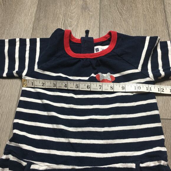 Gap Disney Toddler Girl Sweater Dress Minnie Mouse Stripes Long Sleeve Navy 4T - Picture 4 of 6